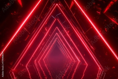 Colorful Neon Triangles Create a Vibrant Geometric Pattern in a Dark Space