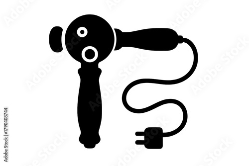 Vintage Gadget Icon. Solid style icons of Early 20th Century Gadget: Vintage Vibrator, Electric Device, Medical Purpose,