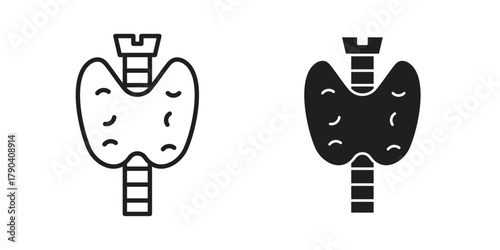 Thyroid gland icon vector with glyph style. Stroke liner icons