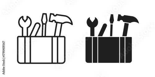 Toolbox icon vector with glyph style. Stroke liner icons