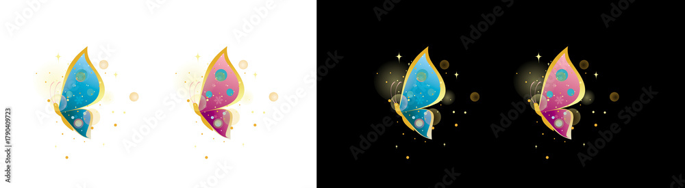 Naklejka premium Png image of butterfly wings butterfly art butterfly design magical butterfly colorful butterfly beautiful butterfly art on transparent background