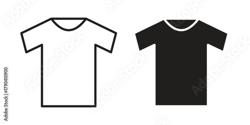 Tshirt icon vector with glyph style. Stroke liner icons