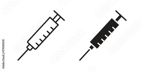 Vaccination icon vector with glyph style. Stroke liner icons