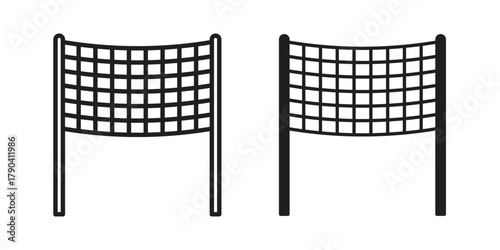 Volleyball net icon vector with glyph style. Stroke liner icons