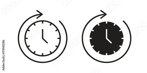 Wait time icon vector with glyph style. Stroke liner icons