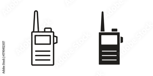 Walkie talkie icon vector with glyph style. Stroke liner icons