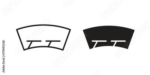 Windscreen icon vector with glyph style. Stroke liner icons