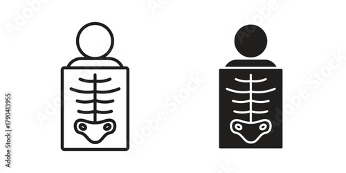 X ray icon vector with glyph style. Stroke liner icons
