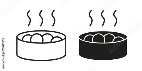 Xiao long bao icon vector with glyph style. Stroke liner icons