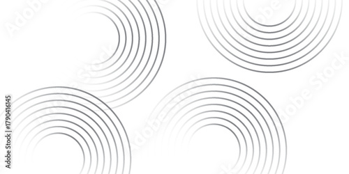 Modern white background with black circle rings. Digital future technology concept modern