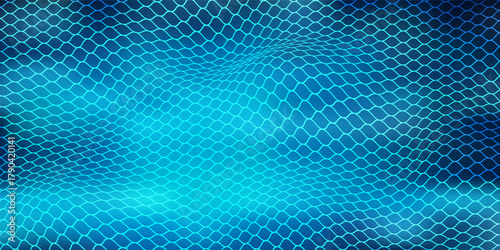 Abstract mesh net background with colorful ultraviolet holographic neon lights. Creative concept.