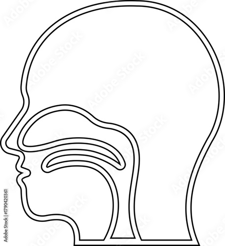 Throat Icon represents human health, medical care. This premium vector concept focuses on the throat area, depicting the neck and respiratory system as a symbol of voice, breathing, and wellness.