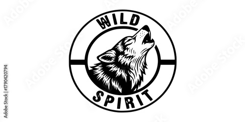 wild spirit wolf head vector on white background