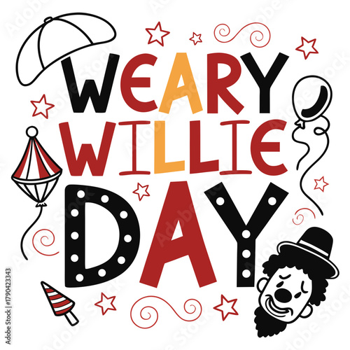 WEARY WILLIE DAY vector illustration 