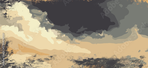 Grunge textured wall surface showing peeling paint and cracks. Vector grunge texture background or wallpaper