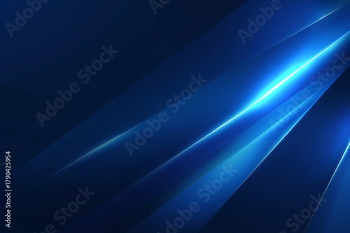 Vibrant Blue Abstract Background With Dynamic Light Streaks and Smooth Gradie...
