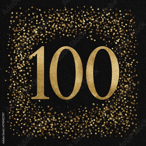 Golden Glitter Celebrates a Milestone of One Hundred in a Festive Design