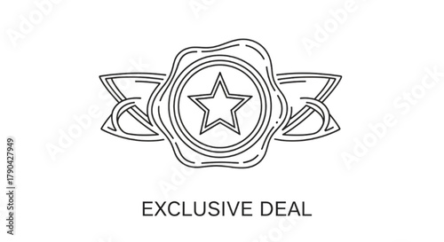 Elegant seal with star and ribbons, symbolizing an exclusive deal or award.