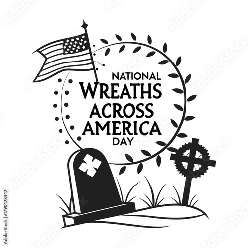 NATIONAL WREATHS ACROSS AMERICA DAY vector illustration isolated on white background