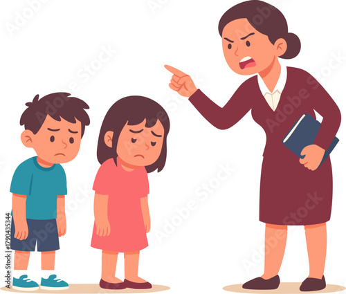 teacher reprimands students