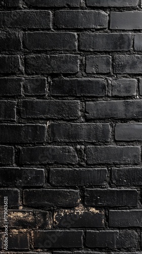 Black Brick Wall With Textured Surface in Urban Interior Setting