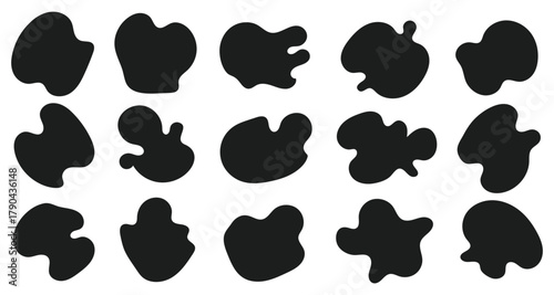 Fluid wavy round forms and soft liquid doodle elements. Modern oval background vector illustration. Abstract geometric composition