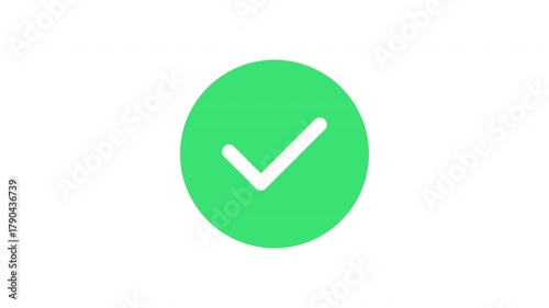 Smooth Check Mark Popup Confirmation Success Symbol ProRes 4K 60FPS Alpha Channel Animation Loop