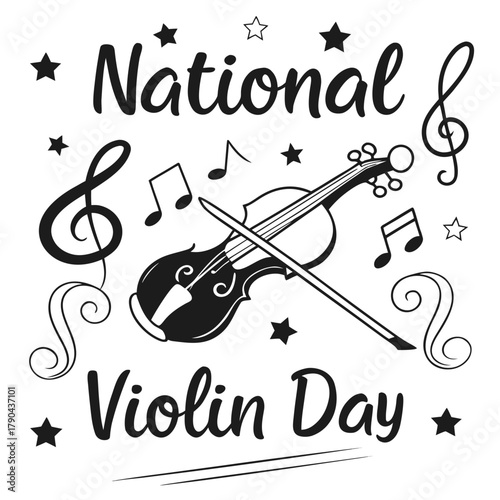 NATIONAL VIOLIN DAY vector illustration