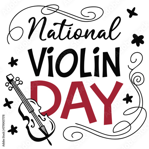 NATIONAL VIOLIN DAY vector illustration isolated on white background