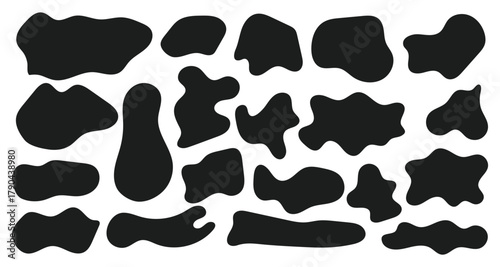 Fluid wavy round forms and soft liquid doodle elements. Modern oval background vector illustration. Abstract geometric composition