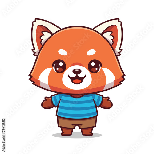 Cute cartoon red panda character illustration