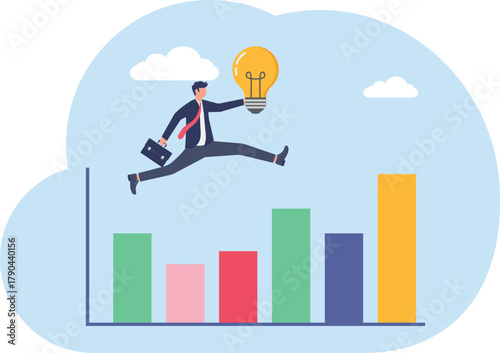 illustration of utilizing ideas and innovations to improve business performance
