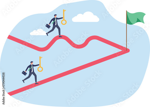  illustration of business competition in providing solutions
