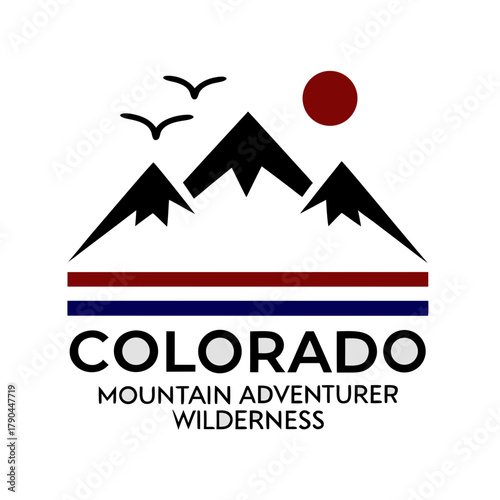 Colorado mountain adventurer wilderness logo, nature, outdoor