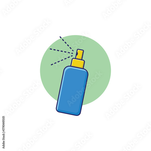 Spray Bottle with Mist Vector Illustration. Cleaning, Disinfectant, or Cosmetic Product