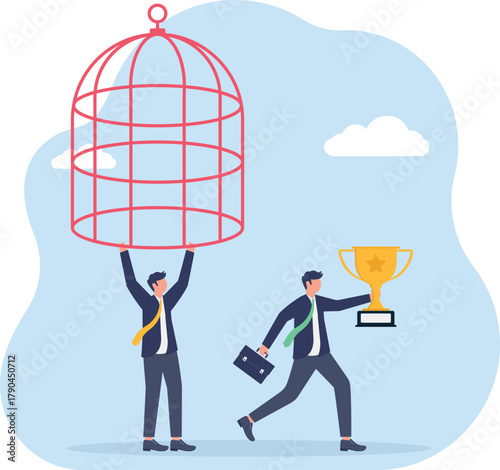 illustration of freedom as a leading company in guiding and persuading the market
