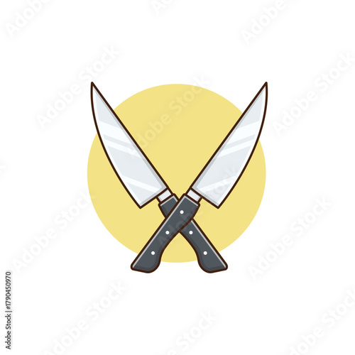 Chef Knives Vector Illustration. Kitchen Tools and Culinary Arts Concept Design