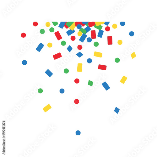 Colorful confetti falling festive celebration background Vector, illustration