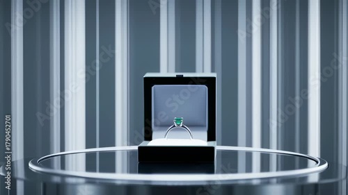 Elegant Diamond Ring Displayed in a Luxurious Presentation Box.