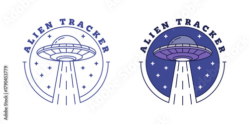 Monoline illustration alien tracker icons offer a clean simple and memorable design.