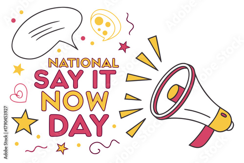 National Say It Now Day Vector Illustration, People Expressing Love and Gratitude, Communication and Appreciation Concept Isolated on White Background