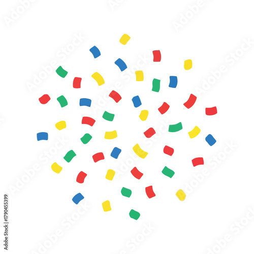 Vibrant confetti bursting celebration background in primary colors   party animation element Vector, illustration