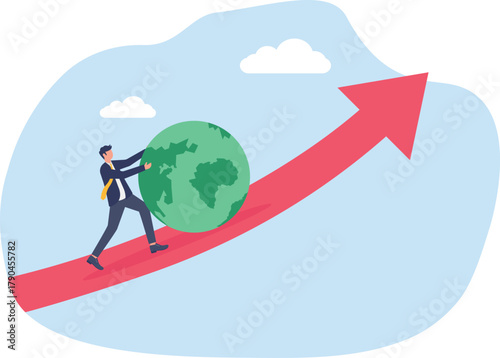 illustration of securing and improve international business performance despite many business threats
