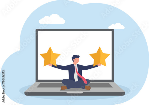 illustration of contemplating ways to improve business ratings and quality

