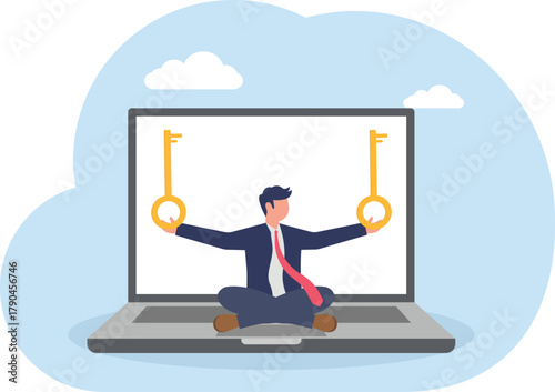 illustration of contemplating ways to find business solutions
