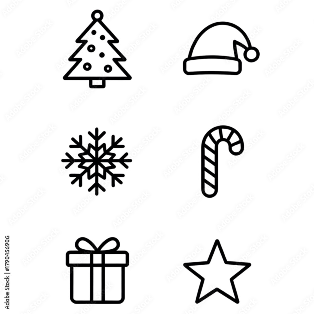 Fototapeta premium christmas icons set