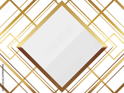 高級感のあるアールデコ背景　ホワイト＆ゴールド