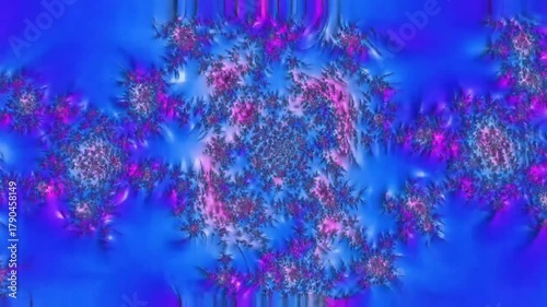 Abstract Neon Fractal Animation with Dynamic Color Transitions and Artistic Visuals
