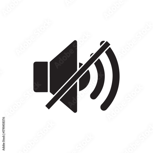 Speaker off symbol silhouette icon vector flat design
