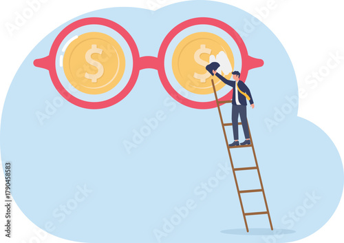 illustration of maintaining a clear vision in viewing business profits

